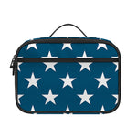 White And Blue USA Star Pattern Print Portable Lunch Bag