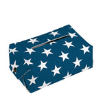 White And Blue USA Star Pattern Print Rectangle Tissue Box Cover