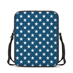 White And Blue USA Star Pattern Print Rectangular Crossbody Bag