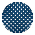 White And Blue USA Star Pattern Print Round Blanket