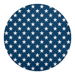 White And Blue USA Star Pattern Print Round Blanket