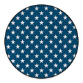 White And Blue USA Star Pattern Print Round Floor Mat