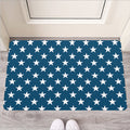 White And Blue USA Star Pattern Print Rubber Doormat