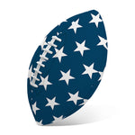 White And Blue USA Star Pattern Print Rugby Ball