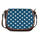 White And Blue USA Star Pattern Print Saddle Bag