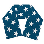 White And Blue USA Star Pattern Print Scarf
