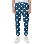 White And Blue USA Star Pattern Print Scuba Joggers