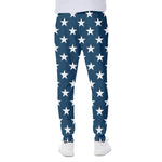 White And Blue USA Star Pattern Print Scuba Joggers