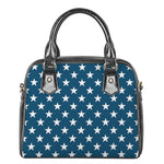 White And Blue USA Star Pattern Print Shoulder Handbag