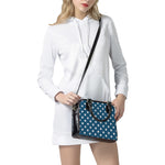 White And Blue USA Star Pattern Print Shoulder Handbag