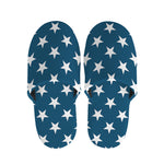White And Blue USA Star Pattern Print Slippers