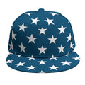 White And Blue USA Star Pattern Print Snapback Cap