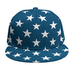 White And Blue USA Star Pattern Print Snapback Cap