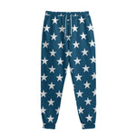 White And Blue USA Star Pattern Print Sweatpants