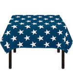 White And Blue USA Star Pattern Print Tablecloth
