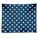 White And Blue USA Star Pattern Print Tapestry
