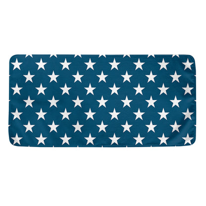 White And Blue USA Star Pattern Print Towel