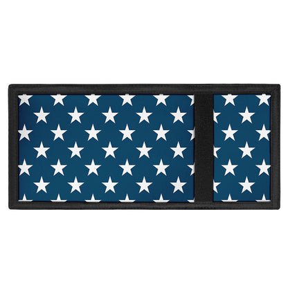 White And Blue USA Star Pattern Print Trifold Wallet