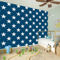 White And Blue USA Star Pattern Print Wall Sticker