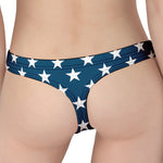 White And Blue USA Star Pattern Print Women's Thong