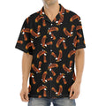 White And Brown Eagle Pattern Print Aloha Shirt