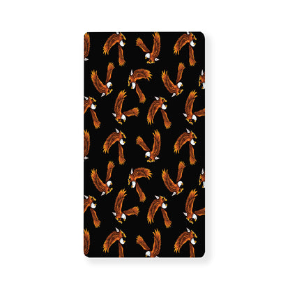 White And Brown Eagle Pattern Print Baby Crib Sheet