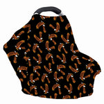 White And Brown Eagle Pattern Print Baby Seat Cover