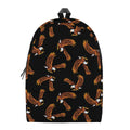 White And Brown Eagle Pattern Print School Backpack