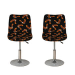 White And Brown Eagle Pattern Print Bar Stool Covers