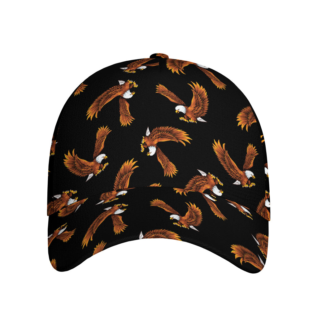 White And Brown Eagle Pattern Print Baseball Cap