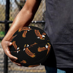 White And Brown Eagle Pattern Print Basketball