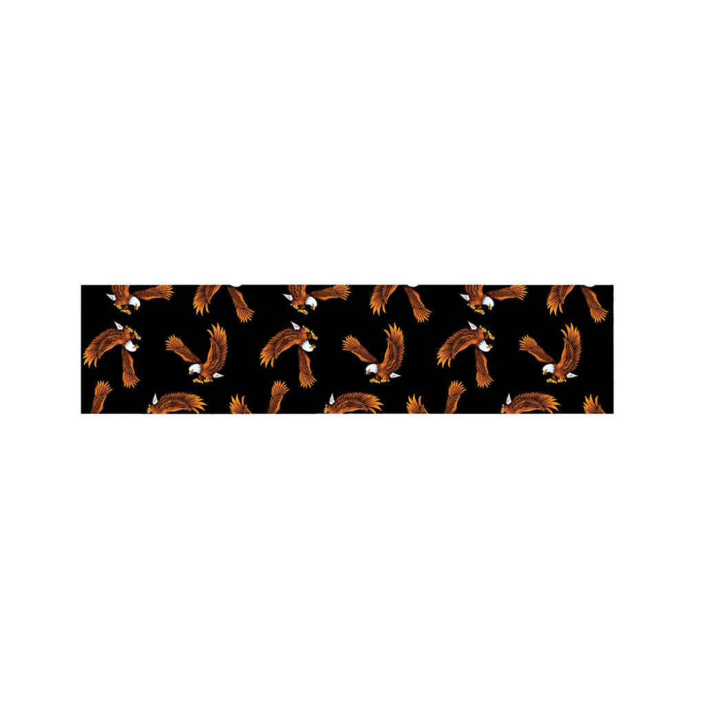 White And Brown Eagle Pattern Print Bed Runner