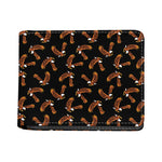 White And Brown Eagle Pattern Print Bifold Wallet
