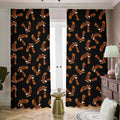 White And Brown Eagle Pattern Print Dimout Pencil Pleat Curtains