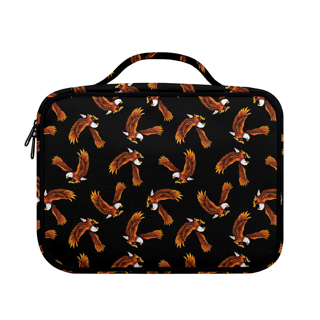 White And Brown Eagle Pattern Print Briefcase Bible Bag