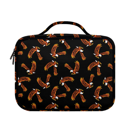 White And Brown Eagle Pattern Print Briefcase Bible Bag