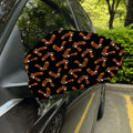 White And Brown Eagle Pattern Print Car Side Mirror Covers