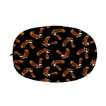 White And Brown Eagle Pattern Print Car Side Mirror Covers
