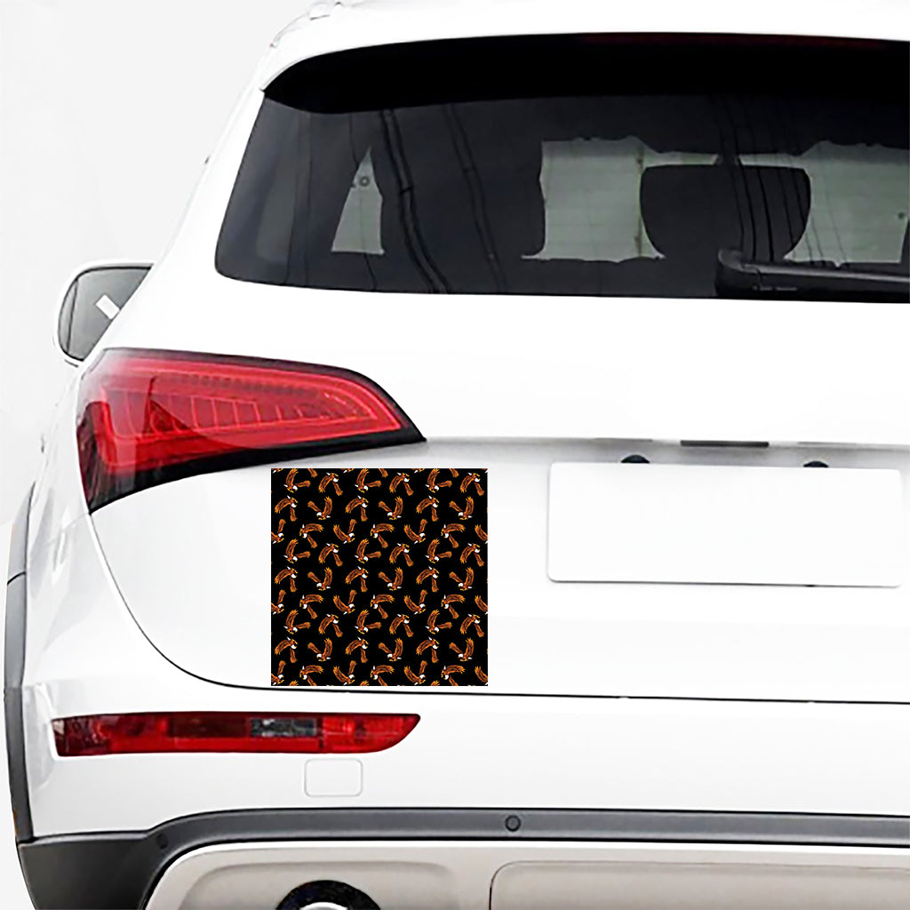 White And Brown Eagle Pattern Print Car Sticker
