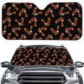 White And Brown Eagle Pattern Print Car Windshield Sun Shade