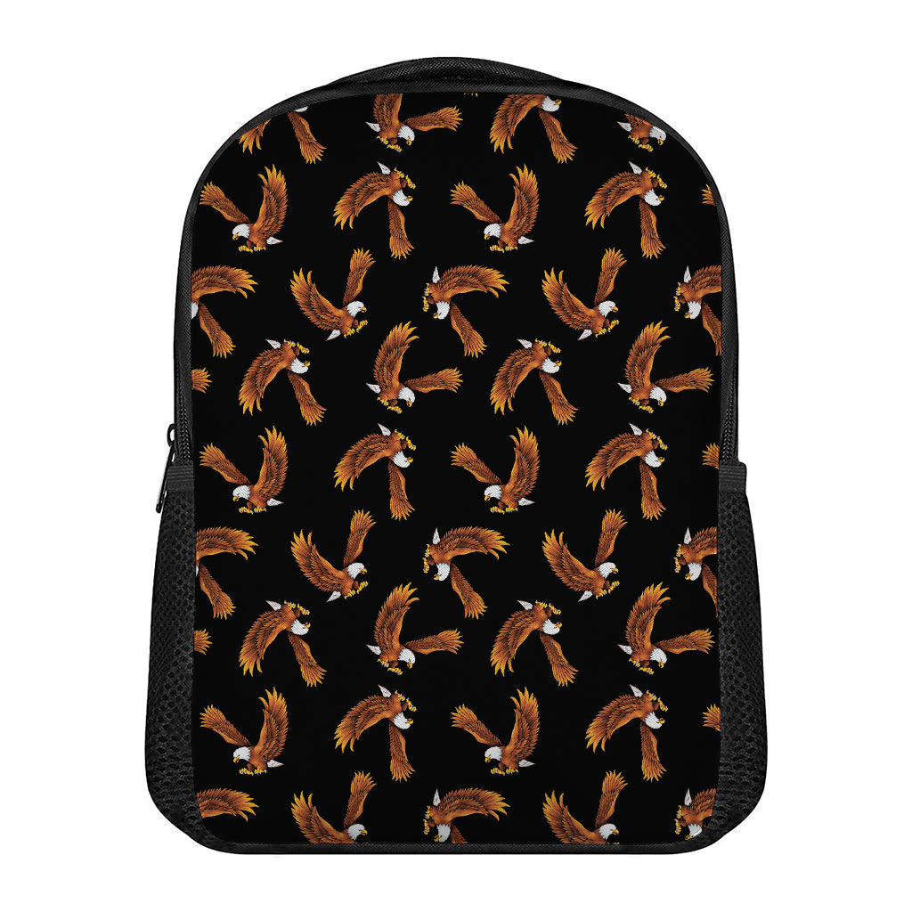 White And Brown Eagle Pattern Print Casual Backpack