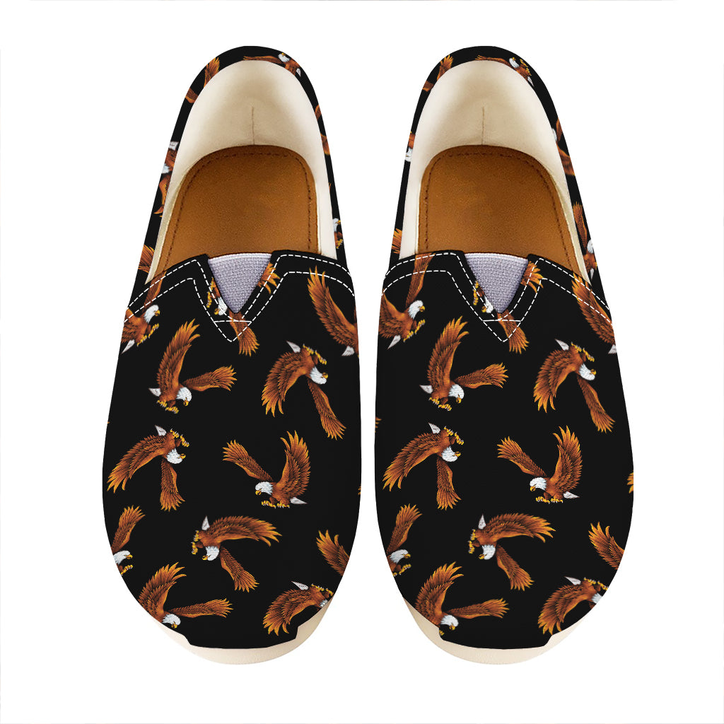 White And Brown Eagle Pattern Print Casual Shoes