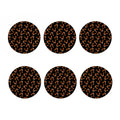 White And Brown Eagle Pattern Print Coaster Set