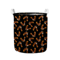 White And Brown Eagle Pattern Print Collapsible Laundry Basket