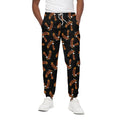 White And Brown Eagle Pattern Print Cotton Sweatpants