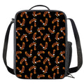 White And Brown Eagle Pattern Print Crossbody Lunch Bag