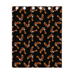 White And Brown Eagle Pattern Print Curtain