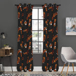 White And Brown Eagle Pattern Print Curtain