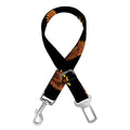 White And Brown Eagle Pattern Print Dog Seat Belt