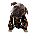 White And Brown Eagle Pattern Print Dog Zip Up Hoodie